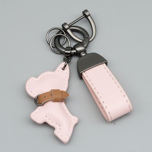 New Cute Cartoon Punk <b>French</b> <b>Bulldog</b> Leather Keychain Keyring <b>Gift</b> for Couples Car Ornament and Bag Pendant - Product Image 6