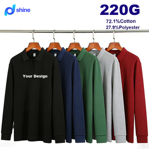 <span class=keywords><strong>Magliette</strong></span> Polo a Maniche Lunghe OEM per Uomo, 65% Cotone 35% Poliestere, <span class=keywords><strong>Stampa</strong></span> Logo Personalizzata <span class=keywords><strong>Professionale</strong></span> per Golf - Product Image 1