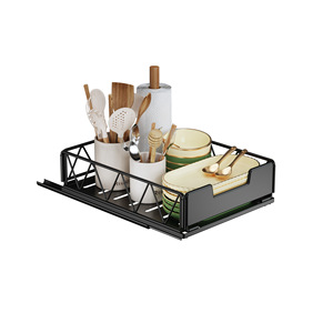 Jane Liya <b>Pull</b>-<b>Out</b> Storage <b>Basket</b> Rectangle Durable Cabinet Organizer for <b>Kitchen</b> Drawer Storage - Product Image 4