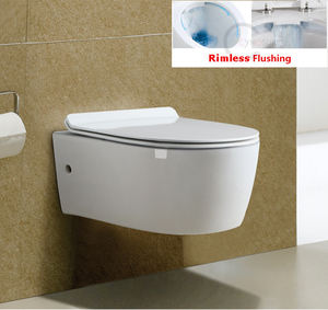 WC mural sans bride en gros, WC mural à chasse d'eau, WC mural suspendu - Product Image 2