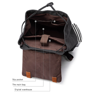 Low MOQ Wholesale Vintage Large Capacity Canvas Colorblock Unisex Casual Daypack Student <b>College</b> <b>Bag</b> Backpack for School Travel - Product Image 4