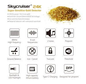 เครื่องตรวจจับโลหะทอง24K เครื่องตรวจจับโลหะพร้อมโลโก้และบริการ OEM ODM - Product Image 4