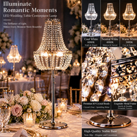Support floral en métal et cristal argenté/doré pour centre de table de mariage, décoration de table personnalisée pour événements et fêtes, directement de l'usine
