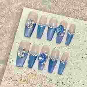 <span class=keywords><strong>Uñas</strong></span> Postizas Acrílicas de Lujo Hechas a Mano, <span class=keywords><strong>Uñas</strong></span> Artificiales de Alta Calidad, Elegantes y Modernas para los Dedos - Product Image 6