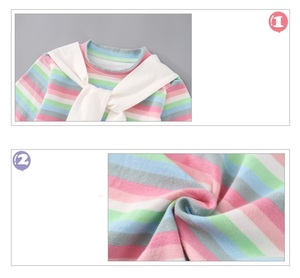 Ropa Infantil Barata al por Mayor, Sudaderas con Capucha Extra Grandes de Algodón Grueso para Bebés, con Diseño de Arcoíris Liso - Product Image 5