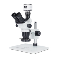 SANQTID 4K USB Camera LED Illuminated Manual Focus Laboratory Microscopios Teaching Research Stereo Microscope Mobile Zoom