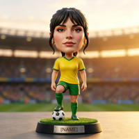 Maßgefertigte Fußball-Wackelkopffigur Nationalmannschaft Trikot Fußballspieler Figur 3D Handgefertigte Harz-Sammlerfigur, Ideales Geschenk für Fans