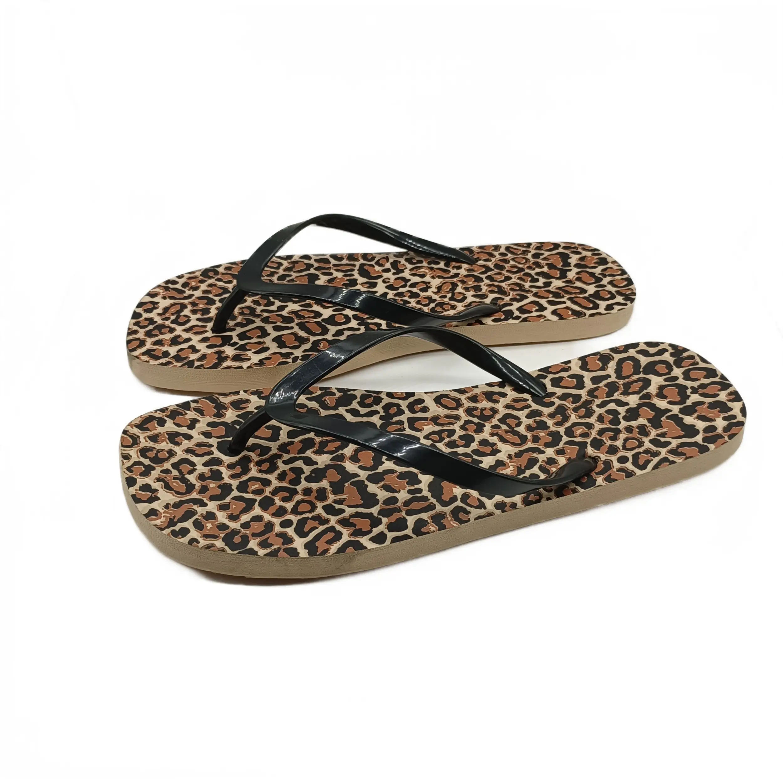 Tongs de plage à imprimé léopard mode femmes sandales d'été top ventes dames tongs