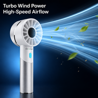 Ventilateur portable rechargeable 2026 blanc 2600 mAh, mini-ventilateur 4 vitesses USB Type C 3W sans balais, pour voiture et hôtel, autonomie 8h+, avec bouton