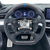Volant sport en cuir et fibre de carbone RPPF avec garniture et cadre de clé pour Mustang 1999-2004