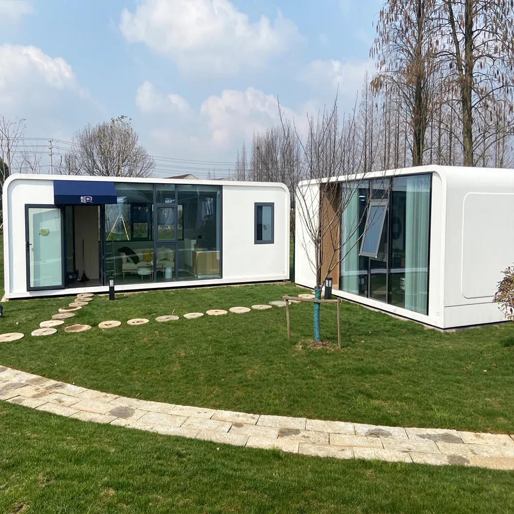 Casas de contêiner com design moderno, casas móveis profissionais do cabine da apple