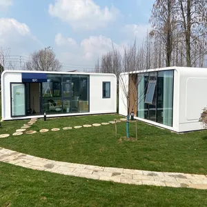 Il contenitore vivente del baccello di progettazione moderna alloggia le case mobili prefabbricate della cabina di Apple