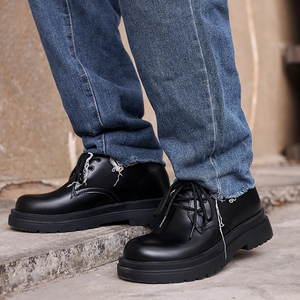 <span class=keywords><strong>Scarpe</strong></span> Oxford stringate <span class=keywords><strong>da</strong></span> uomo in vera pelle con punta chiusa, rialzo interno 7 cm, suola spessa, eleganti, casual, <span class=keywords><strong>da</strong></span> cerimonia - Product Image 6