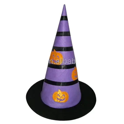 Yeni ürün ucuz renkli şerit cadılar bayramı cadı şapkası
