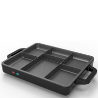 Cuisinière d'intérieur multifonctionnelle Super Hot Mini Korean and Japanese 220V ou 120V USA Valtge Poêle à frire électrique divisée
