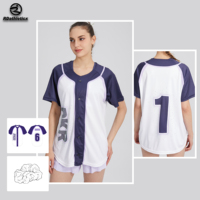 Atasan Baseball Cheerleader Custom Penuh dengan Logo Heat Transfer dan Pilihan Nomor Pemain untuk Identitas Tim