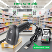 Scanner de codes-barres CMOS USB 2D à mise au point automatique, résistant aux chocs, 100 lectures/secondes, noir-bleu, pour usage commercial - En stock