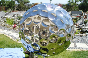 Scultura astratta dell'acciaio inossidabile della statua del metallo Led del giardino di arte moderna della sfera della sfera vuota per Squire fuori dal lato - Product Image 3