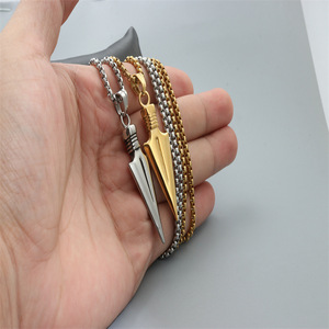 Collier avec pendentif flèche en acier inoxydable, bijoux unisexes, cadeau à la mode - Product Image 4