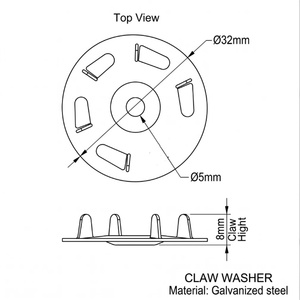 Rondelles métalliques robustes pour panneaux de ciment, fixations antirouille zinguées pour l'installation de supports de carrelage et de plaques de plâtre - Product Image 4