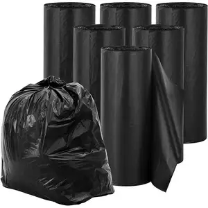 Fábrica Big Black Hdpe Bin Liner Heavy Duty Lixo Bag Sacos De Plástico De Lixo 50L 80L 100L 120L 240L Em Rolo