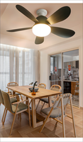 Nouveau ventilateur de plafond LED 40W 20,5 pouces 520mm avec éclairage, refroidissement par air, télécommande et douille d'ampoule pour salon, fixation par vis
