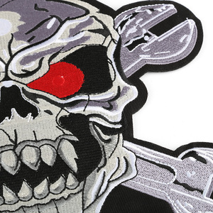 Thêu Skull, Punk, Châu Âu Và Mỹ Phong Cách Lớn Cá Nhân Hành Lý Quần Áo Thêu Vá - Product Image 3