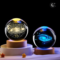 Lampe de nuit en cristal 3D miniature personnalisée avec base en bois, rechargeable par USB, LED blanc chaud, pour usage domestique