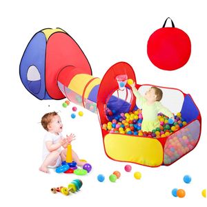 Tente pour enfants 3 en 1 pour tout-petits avec piscine à balles et tunnel de jeu, jouets d'extérieur pour enfants, plaisir sans fin - Product Image 1