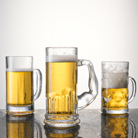 Divers modèles en gros avec logo personnalisé sublimation verre chopes à bière verre à bière avec poignée