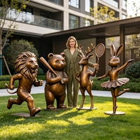 RELONG - Nueva Estatua de Bronce de Diseño de Dibujos Animados, Escultura de Animales, Personalizable, de Alta Calidad para Exteriores