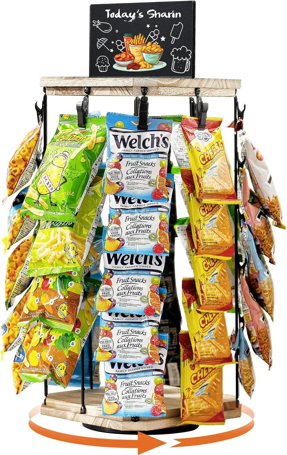 Apache Metal Iron Wire Chips Bag Display Rack Snack Display Stand with 48 Clips for Retail Store Counter Top — view 2
