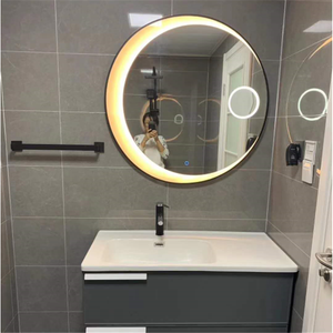 <span class=keywords><strong>Espejo</strong></span> de cristal grande, <span class=keywords><strong>redondo</strong></span>, dorado, <span class=keywords><strong>80</strong></span>, led, con atenuador - Product Image 2