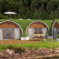 Vente en gros Chine : Villa moderne de haute qualité, type dôme en PRV, préfabriquée en conteneur, 40 pieds, 2 étages, compacte, prix fabricant bas