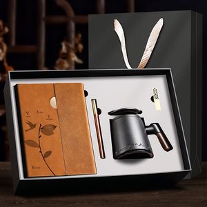 Notebook <b>Gift</b> Box Wenchuang <b>Bookmark</b> Customizable Teachers' Day Souvenir for Elders Featuring 'Forbidden City' Design Leather - Product Image 3