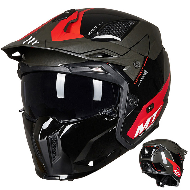Cool MT Modular Full Face Motorcycle Helmet DOT ECE Approved Street Fighter Design with Personalities ABS Material for Motocross