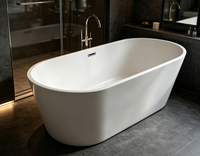 Baignoire autoportante en acrylique à massage, design moderne, égouttoir automatique, plusieurs tailles disponibles, vente chaude, garantie 5 ans