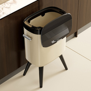 Trash Can Cylindrical Large Capacity Portable With Lid For Kitchen Living Room Indoor Use - Product Image 4