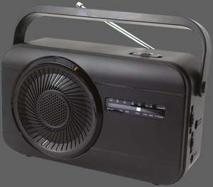 Radio AM FM Portátil con Diseño de Asa de Transporte, Altavoz Integrado, 4 UM, Batería 3 o Adaptador de CA, 5.1x9.0x2.3 Pulgadas - Product Image 1