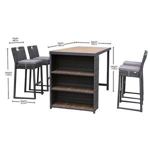OSMEN Monterey Comptoir de bar extérieur en <span class=keywords><strong>aluminium</strong></span> poly-bois Table de bar <span class=keywords><strong>pour</strong></span> jardin et <span class=keywords><strong>terrasse</strong></span> - Product Image 6