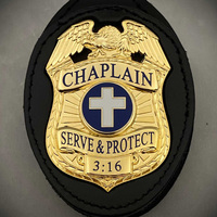Badges métalliques personnalisés pour chapellains, gardes du corps et agents de sécurité, badges de sublimation pour bureau, vente en gros