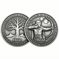 Pièce de monnaie commémorative mythologique personnalisée en métal, pièce de défi avec logo de dieu sur mesure, plaqué argent, pour cadeau d'entreprise