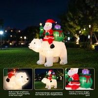Décoration de Noël gonflable de 2,1 mètres en forme d'ours polaire à chevaucher, éclairée par LED, en polyester, pour extérieur, Chine