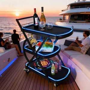 Carrito de bebidas iluminado con luces LED, panel de interruptores multifuncional, portátil para bares, discotecas, KTV, uso comercial - Product Image 3