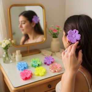 Pinza de Pelo con Forma de Flor de Cinco Pétalos Angelina, 10 cm, Plástico, Moda, Uso Diario para Mujeres, Accesorios para el Cabello de Alta Calidad - Product Image 3