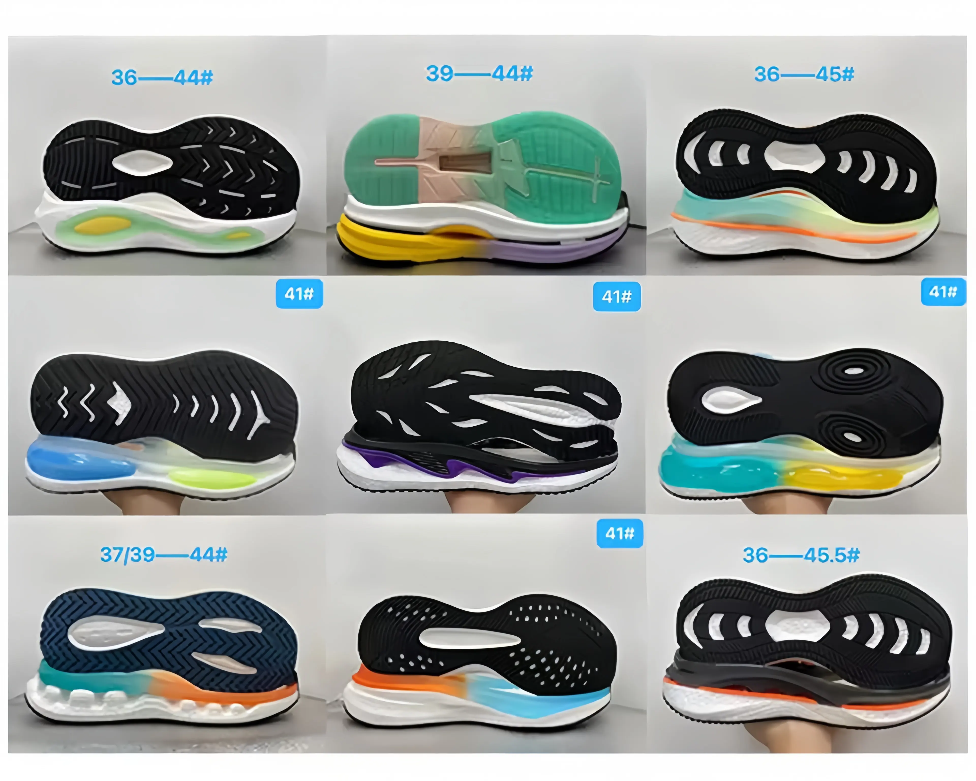 New Men Sneaker Outsole Rubber+TPU Popcorn High Elastic Lightweight E-TPU Material Soles For Shoe Making