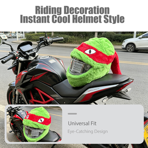 Housse de casque en peluche tortue verte, housse de casque de moto à enfiler, décoration de casque, anti-poussière et résistante aux rayures - Product Image 6