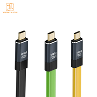 Kabel konverter Data pengisian daya cepat, kabel konverter Data pengisian daya Cepat 20CM 50CM 80CM FPC 8k 100W USB 3.2 Tipe C ke Tipe C