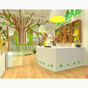현대 보육 벽 선반 나무 가구 아기 보육 장식 맞춤 보육 인테리어 레이아웃 장식 디자인 - Product Image 1