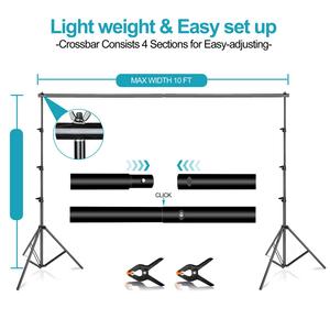 Bộ đèn chụp ảnh 50*70cm Soft <span class=keywords><strong>Box</strong></span> kèm chân máy và bóng đèn, hệ thống giá đỡ phông nền 2*3m với phông nền đen trắng xanh - Product Image 2